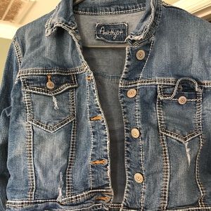 Amethyst, cropped 1/2 denim jacket, junior M